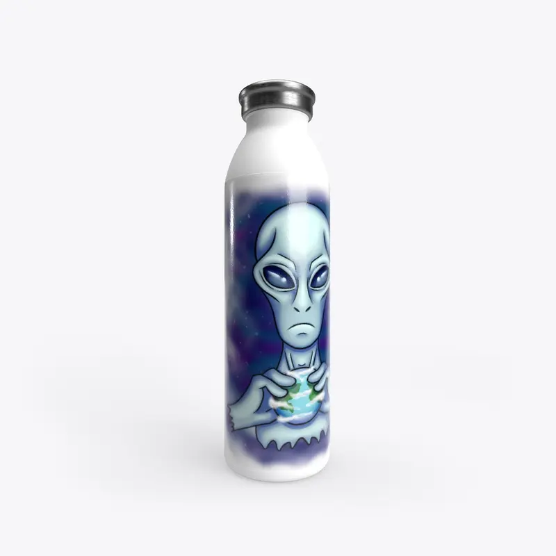 Grey Alien with Earth