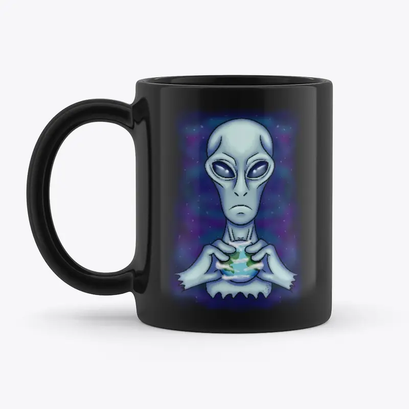 Grey Alien with Earth