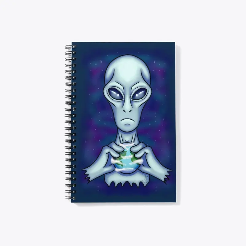 Grey Alien with Earth