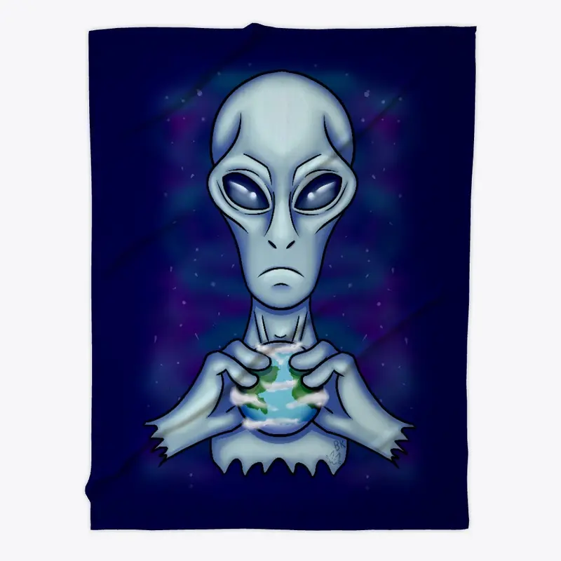 Grey Alien with Earth