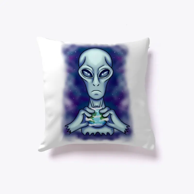 Grey Alien with Earth